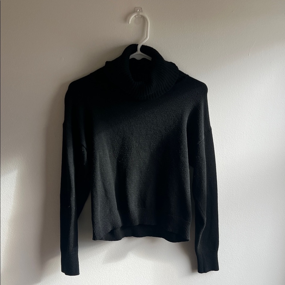 Lulu's Classic Black Cowl Neck Sweater